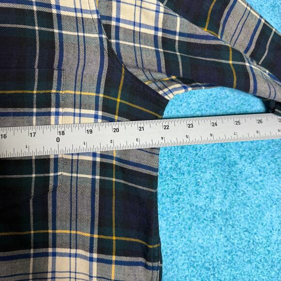 Vintage Viyella Plaid Shirt Men’s Fits M/L Green Gray Button Up Long Sleeve - Picture 5 of 13